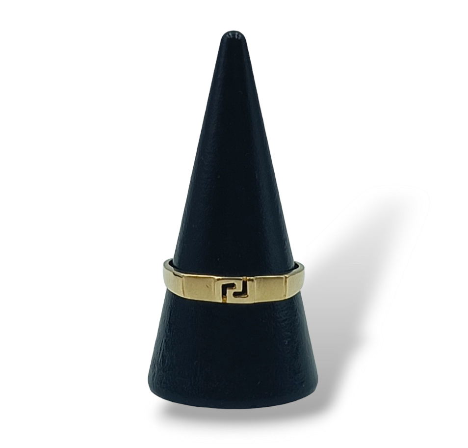 Gold Meander design matte and shiny ring