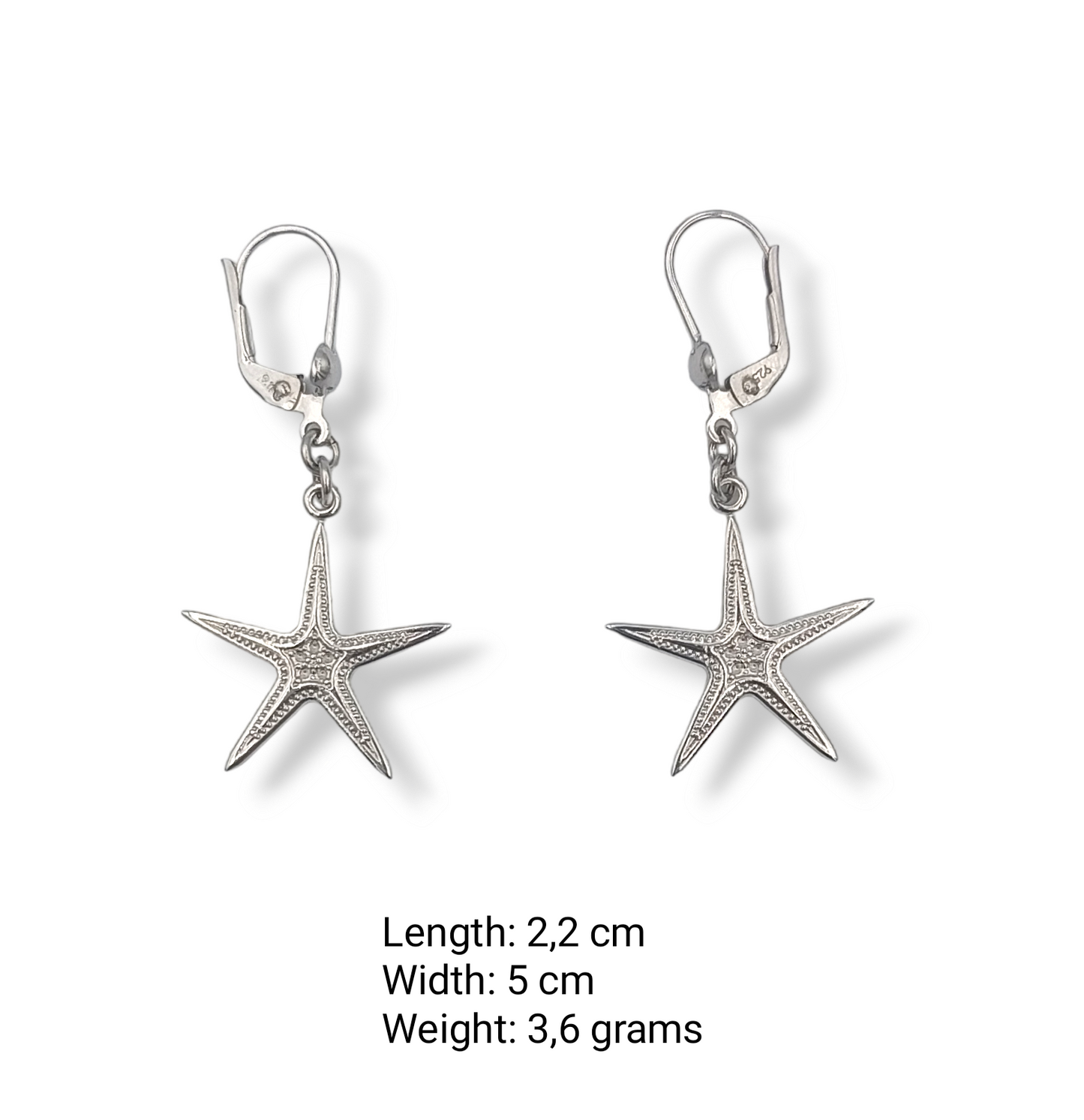 Silver Starfish design earrings