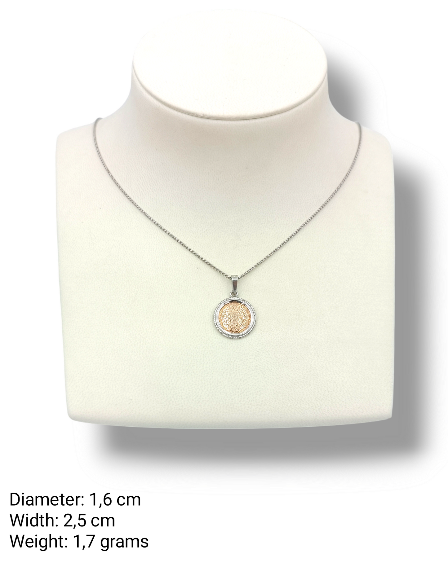 Silver Disc of Phaistos two-toned pendant
