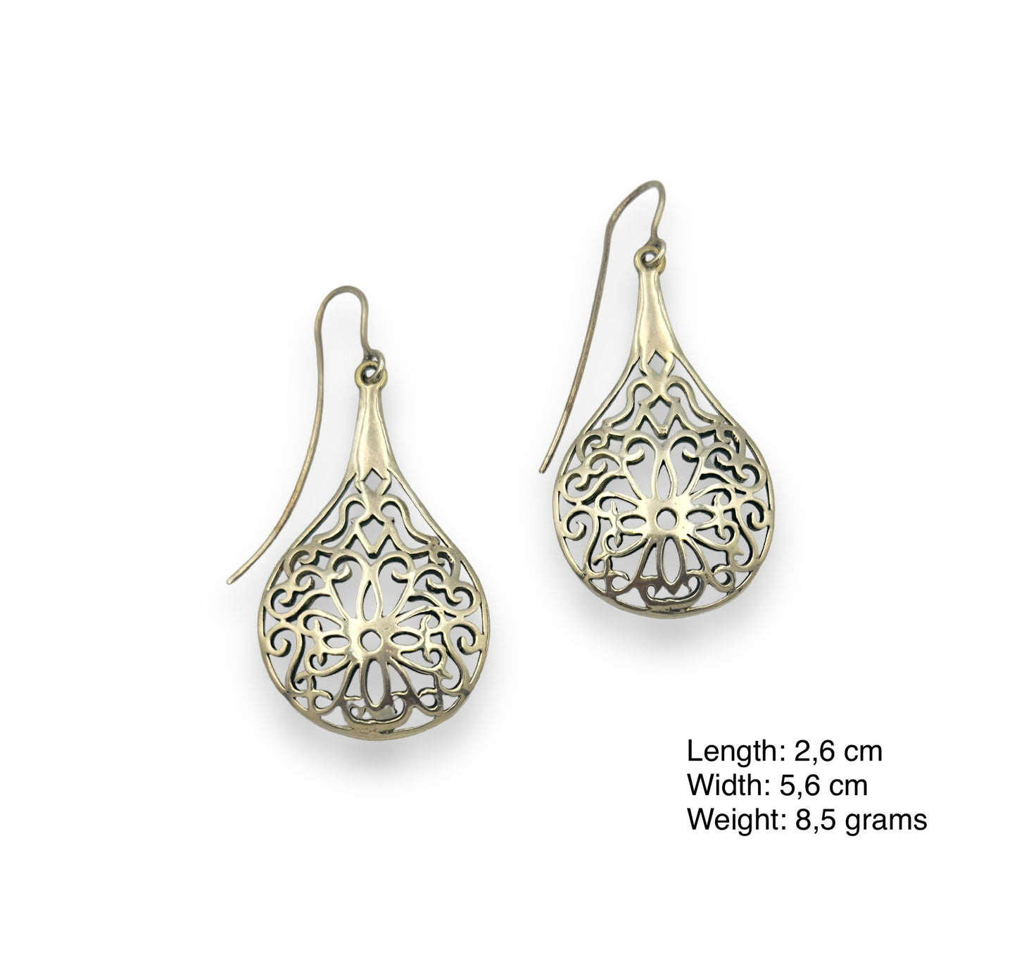 Silver Baroque style earrings