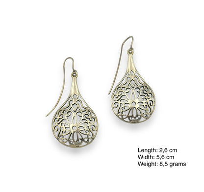 Silver Baroque style earrings