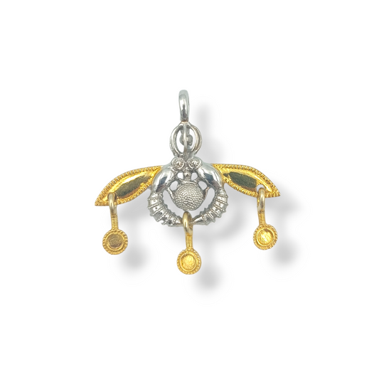 Silver two-toned Minoan bee Gold and Platinum plated