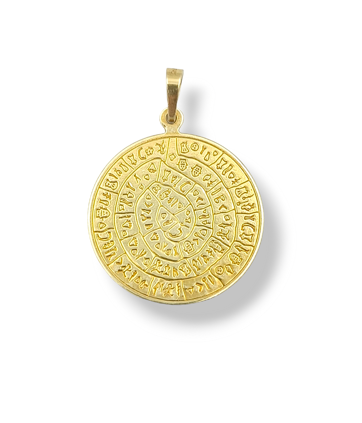 Silver Disc of Phaistos pendant Gold-plated