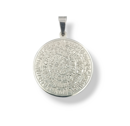 Silver Disc of Phaistos pendant