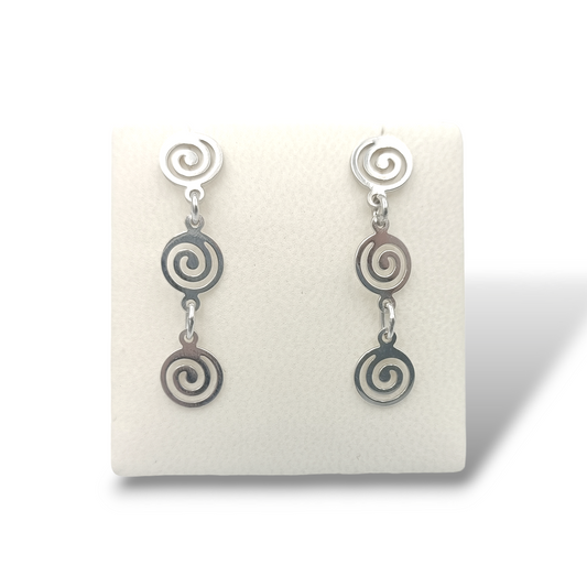 Silver Spiral design earrings