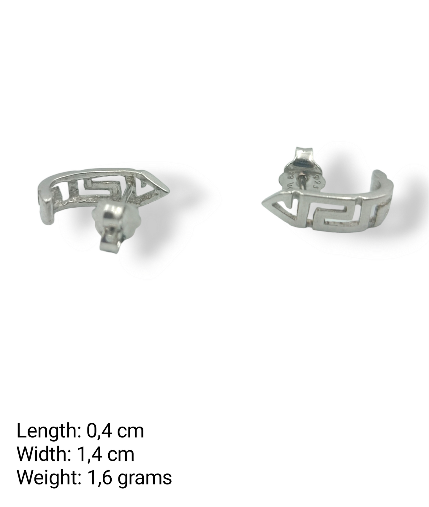 Silver Meander design earrings