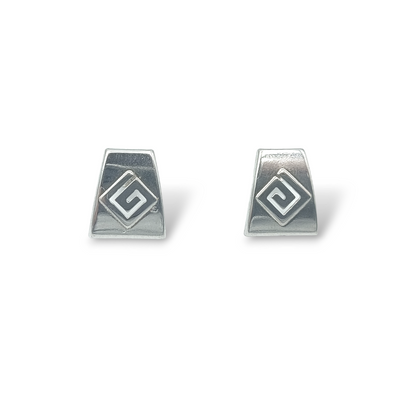 Silver Meander design earrings