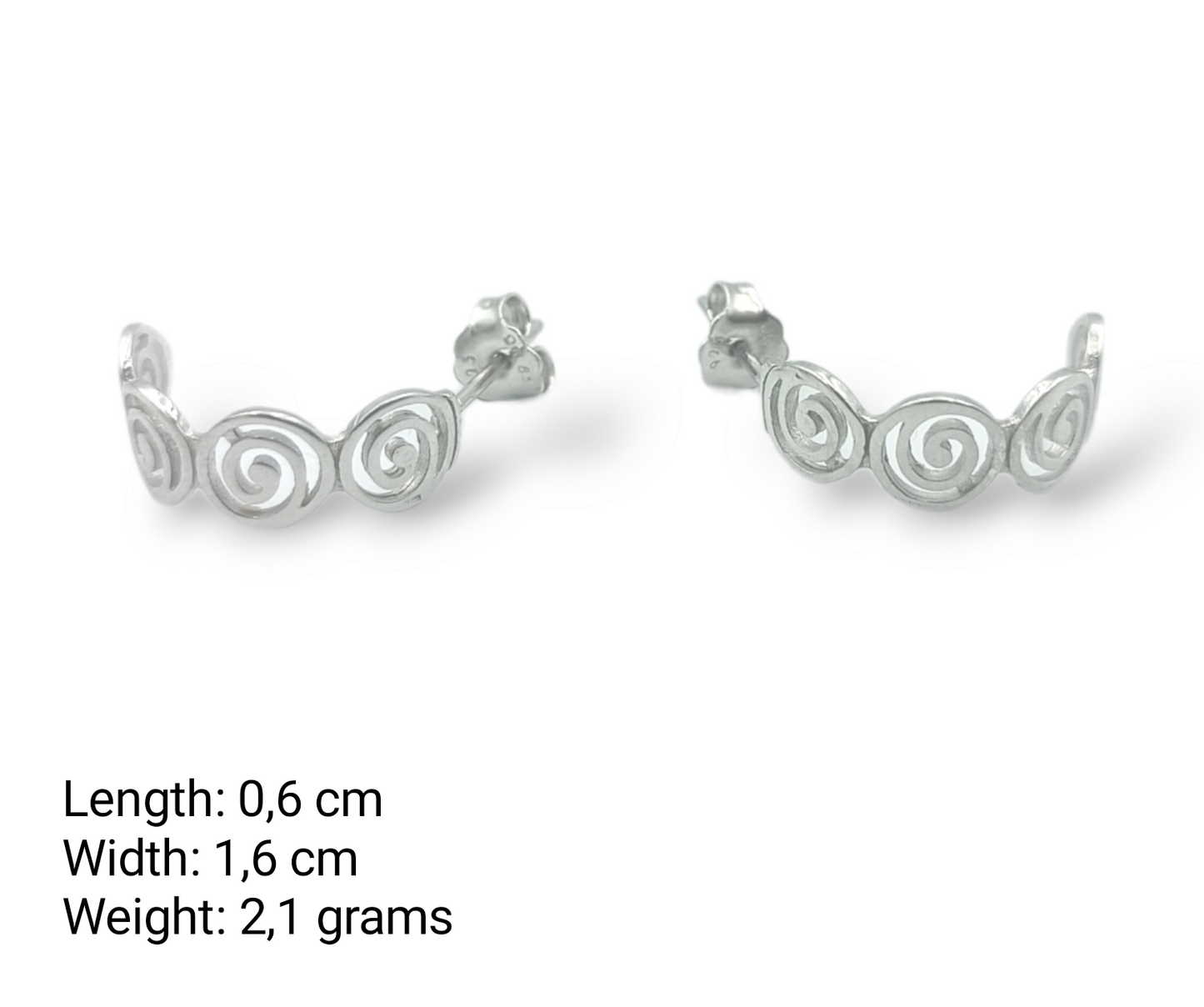 Silver Spiral design earrings