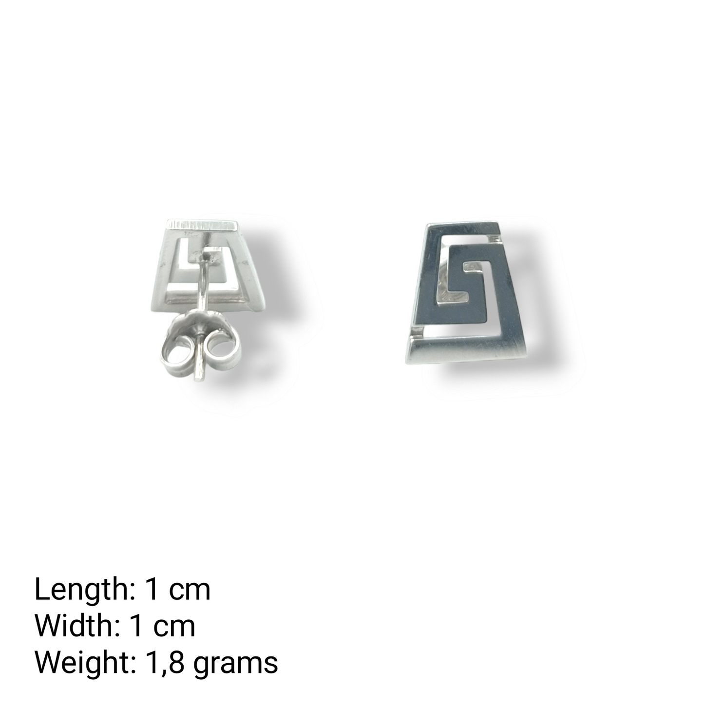 Silver Meander design earrings