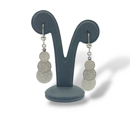 Silver Disc of Phaistos earrings