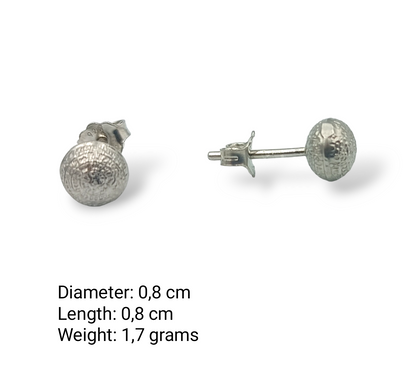 Silver round Disc of Phaistos earrings