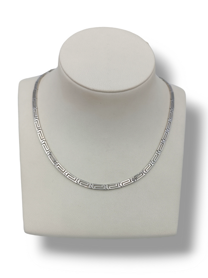 Silver Meander design necklace