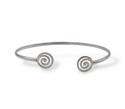 Silver Spiral design cuff bracelet