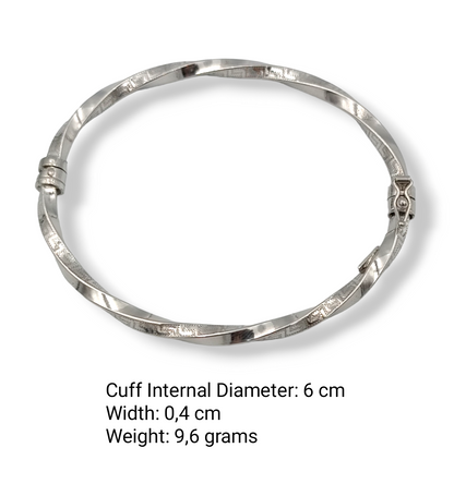 Silver Meander design cuff bracelet