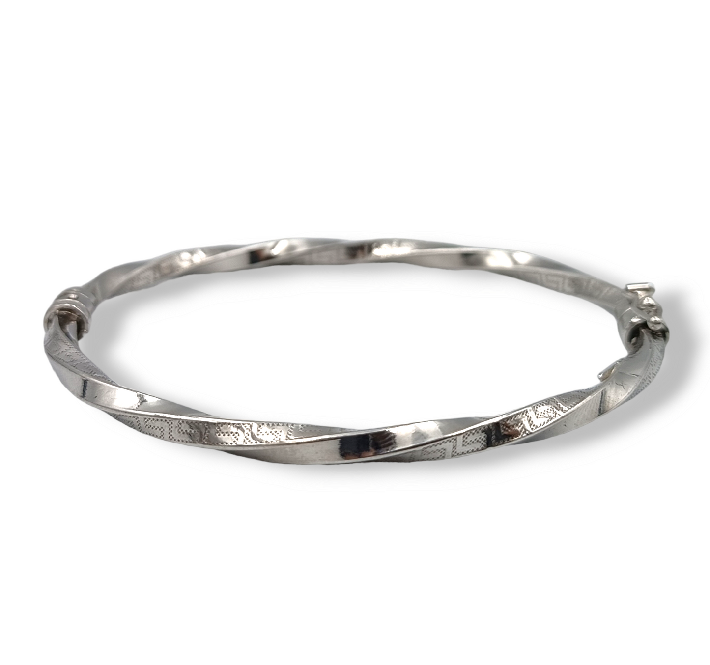 Silver Meander design cuff bracelet