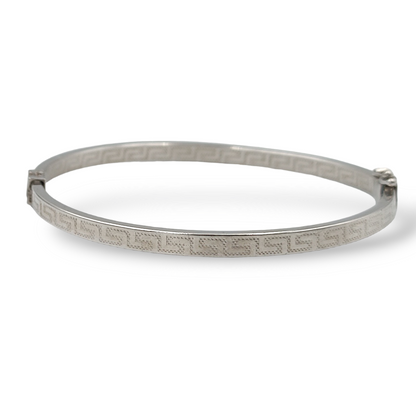 Silver Meander design cuff bracelet