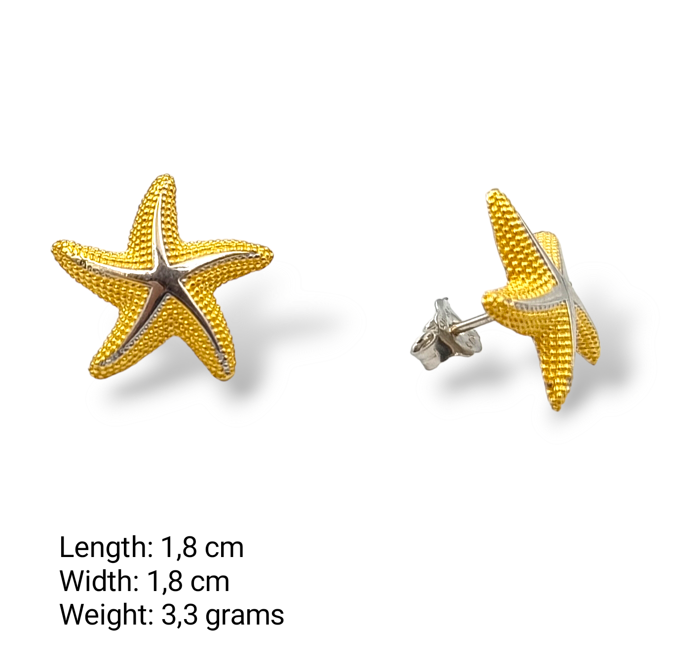 Silver two-toned Starfish design earrings