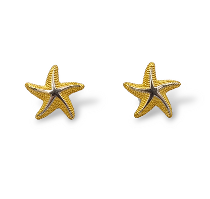 Silver two-toned Starfish design earrings