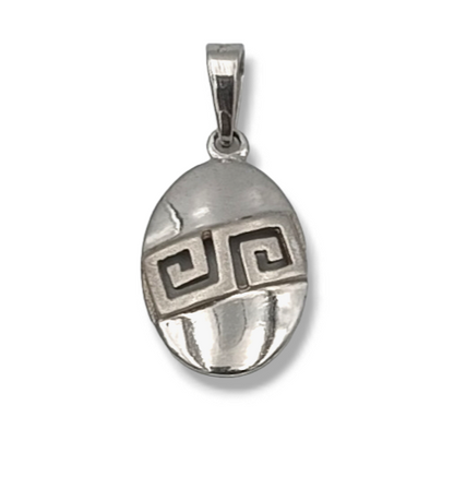 Silver matte and shiny Meander design pendant