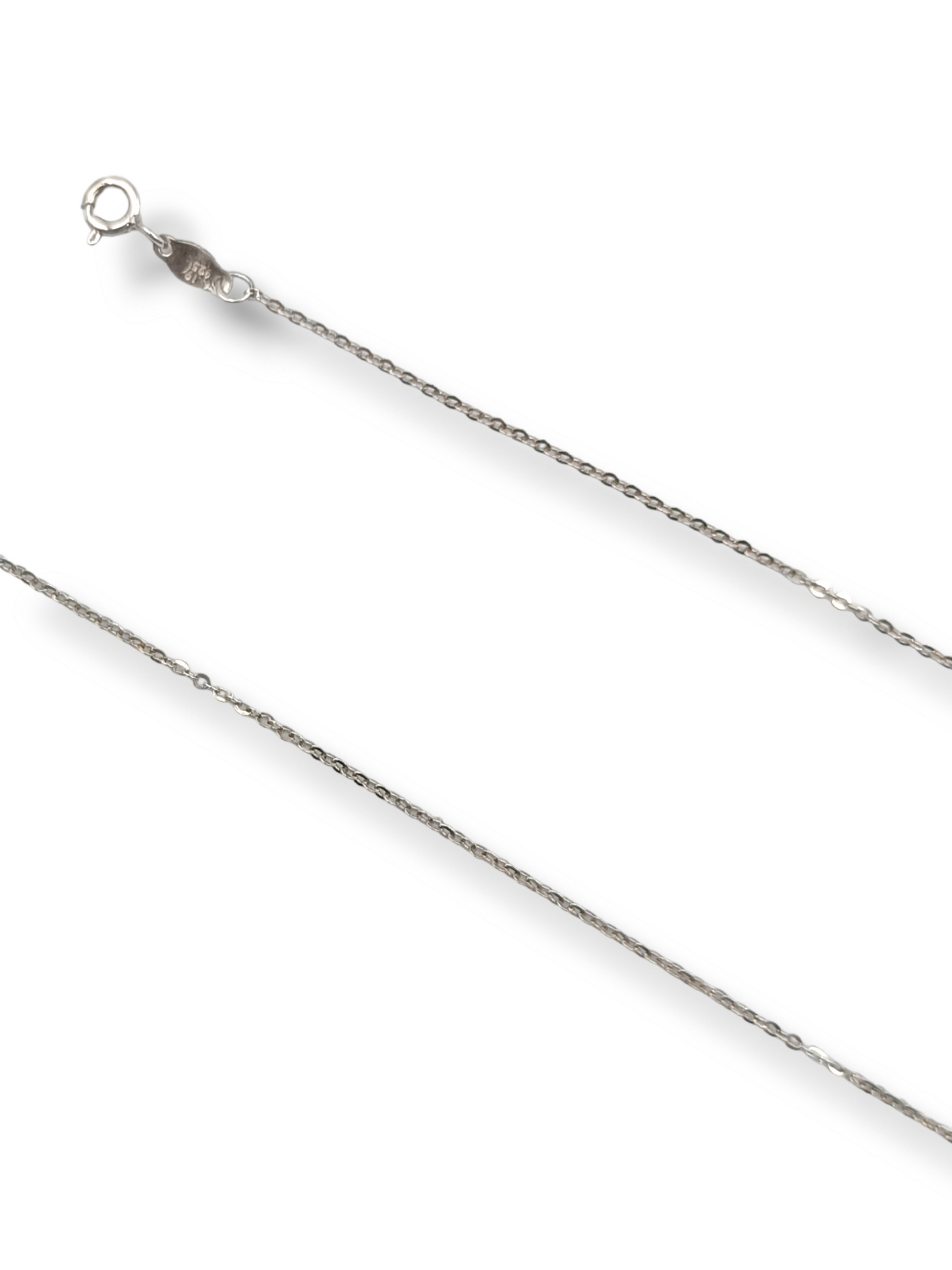 Silver chain 45cm Byzantine hollow design with diamond-cut technique