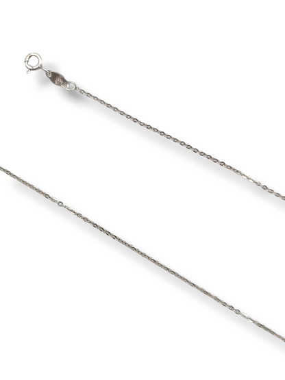 Silver chain 45cm Byzantine hollow design with diamond-cut technique