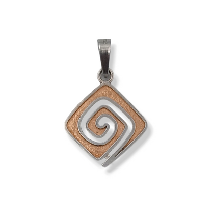 Silver Spiral design pendant rose Gold plated