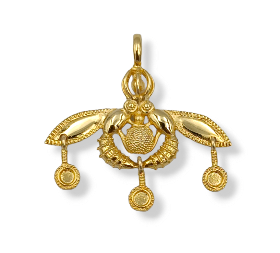 Gold Minoan bee pendant