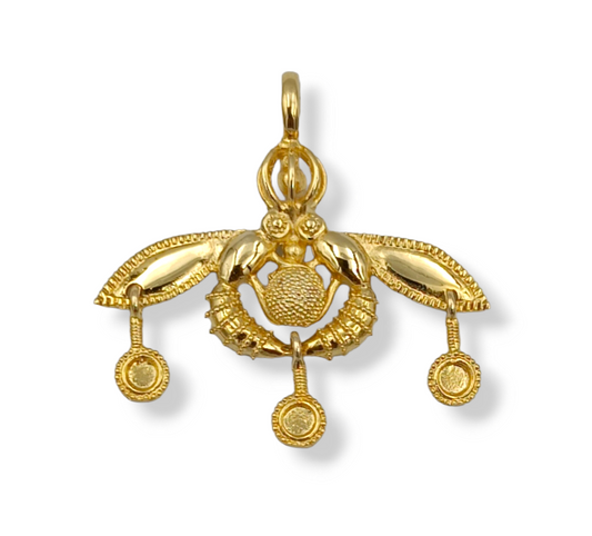 Gold Minoan bee pendant