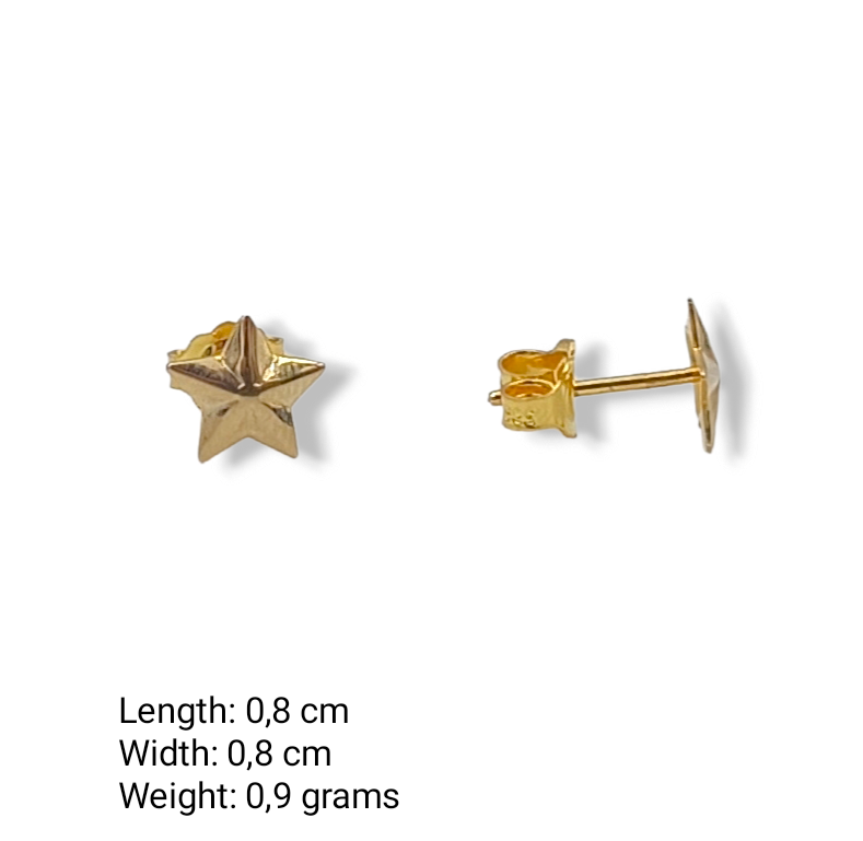 Gold Star design earrings