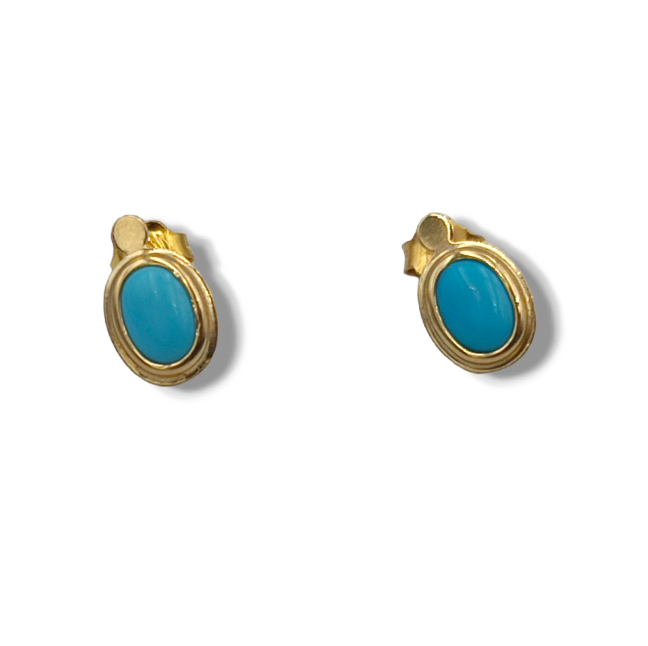 Gold earrings with Turquoise stones