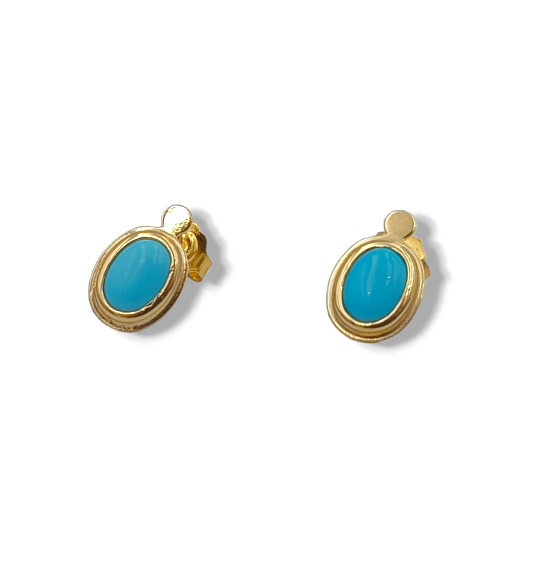 Gold earrings with Turquoise stones