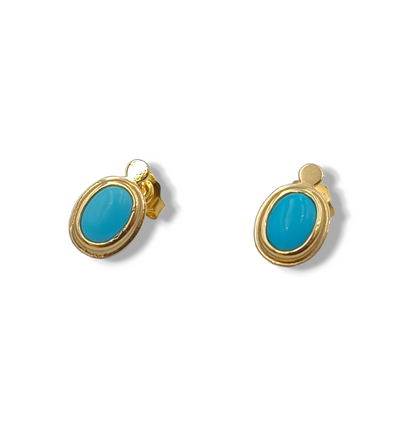 Gold earrings with Turquoise stones