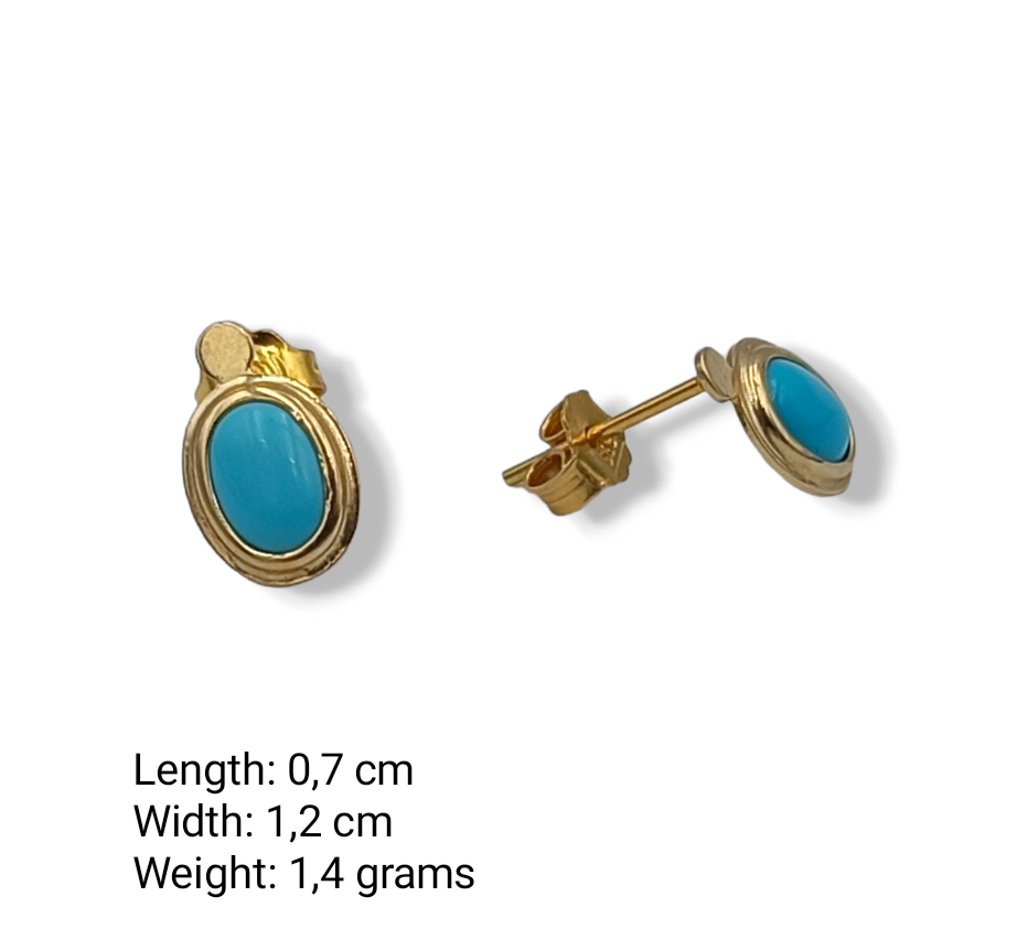 Gold earrings with Turquoise stones