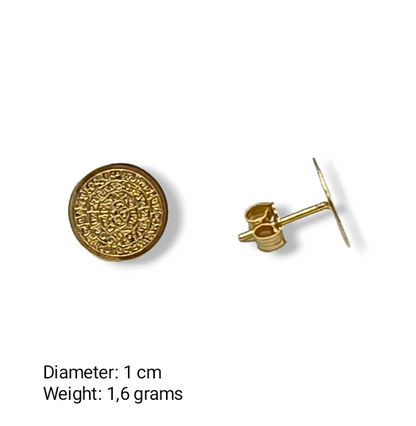 Gold Disc of Phaistos earrings