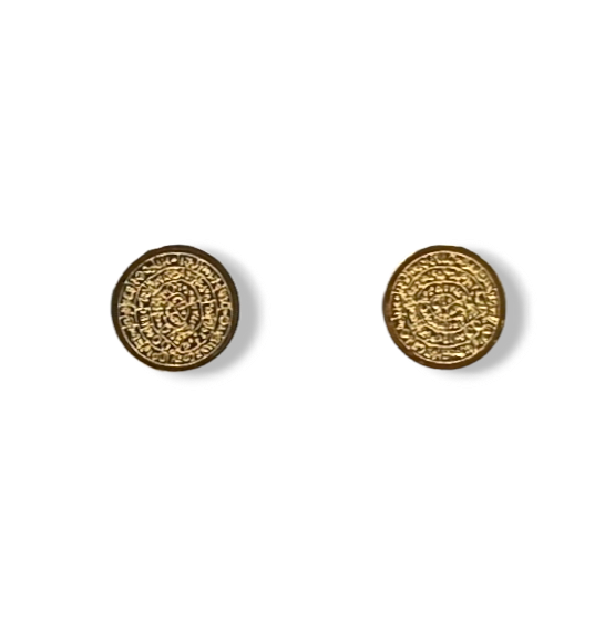 Gold Disc of Phaistos earrings