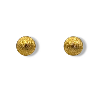 Gold Disc of Phaistos earrings with Bombe design