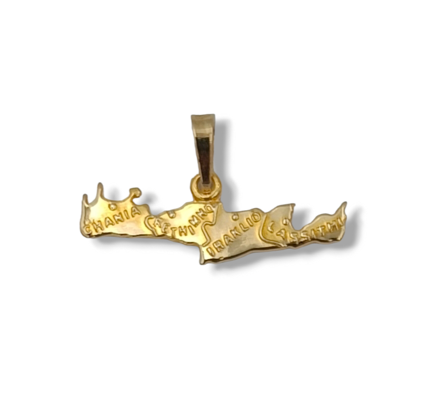 Gold Crete island design pendant