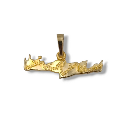 Gold Crete island design pendant