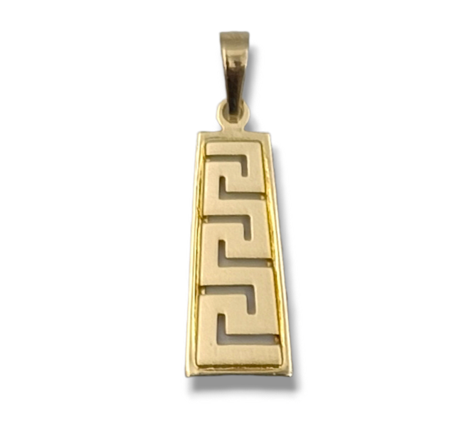 Gold Meander design pendant matte and shiny