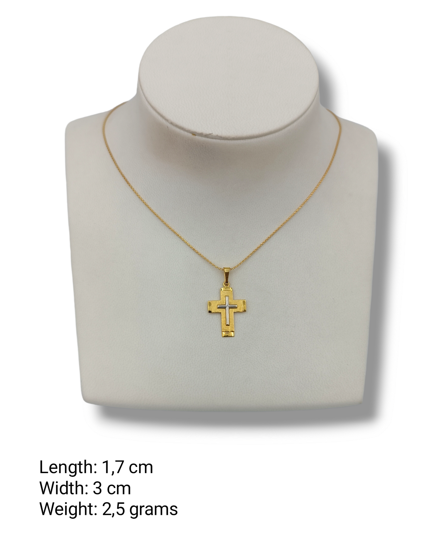 Gold Cross two-toned pendant