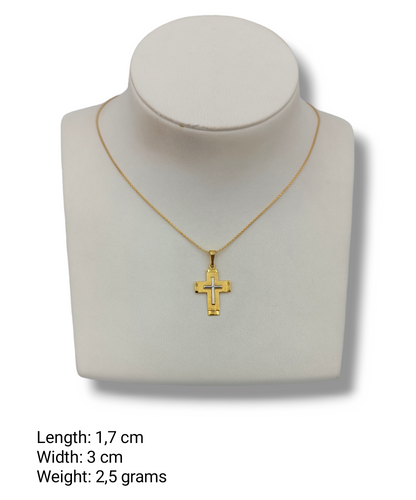 Gold Cross two-toned pendant