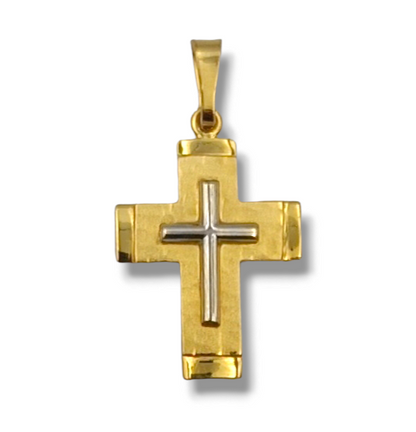 Gold Cross two-toned pendant