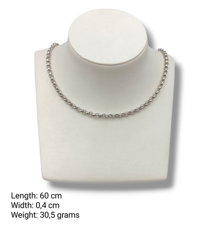 Silver chain 60cm Byzantine massif design