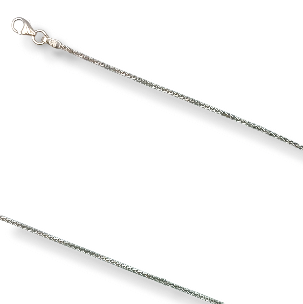 White Gold chain 45cm Spiga design