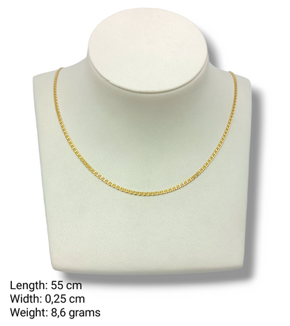 Gold chain 55cm Theta design