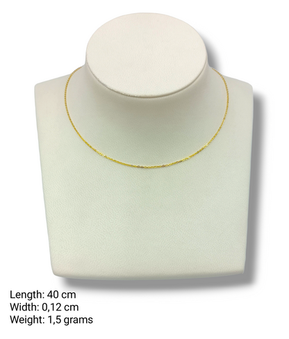 Gold chain 40cm Greca design with diamond-cut technique