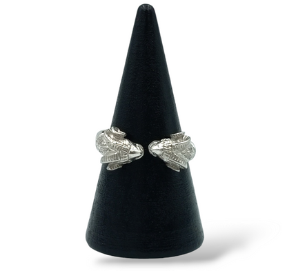 Silver Ram heads design ring