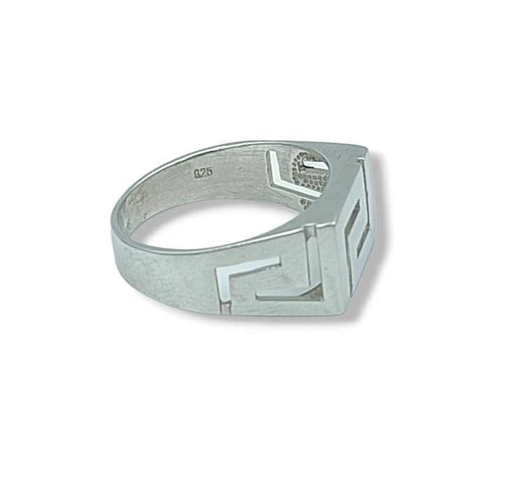 Silver Meander design ring