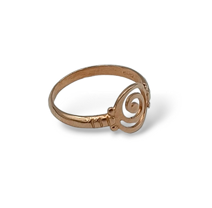 Silver Spiral design ring Rose-Gold plated