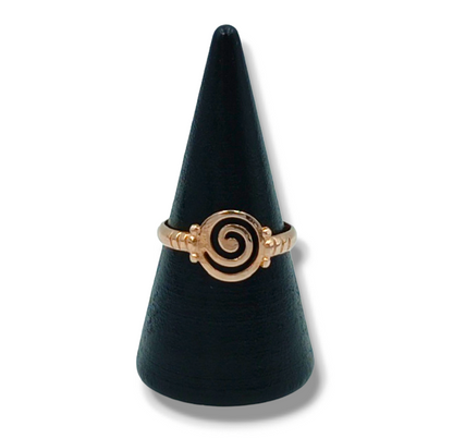 Silver Spiral design ring Rose-Gold plated